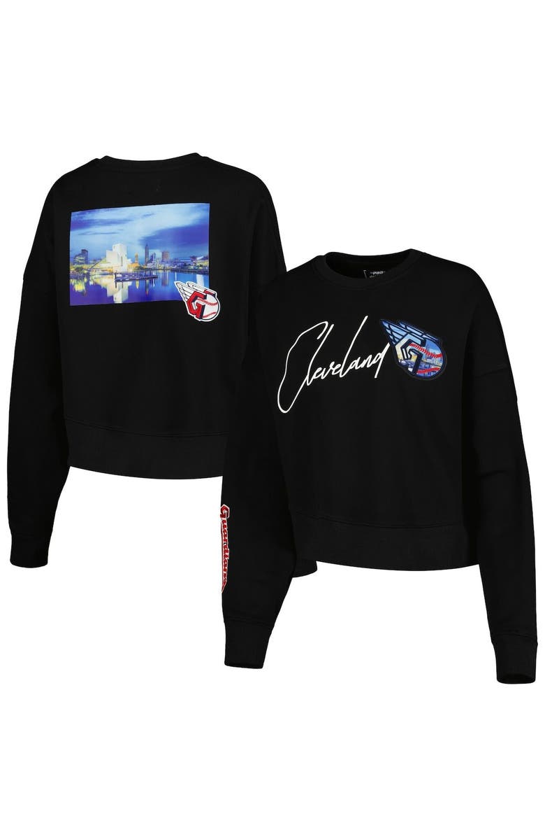 PRO STANDARD Women's Pro Standard Black Cleveland Guardians City Scape Pullover Sweatshirt, Main, color, Black
