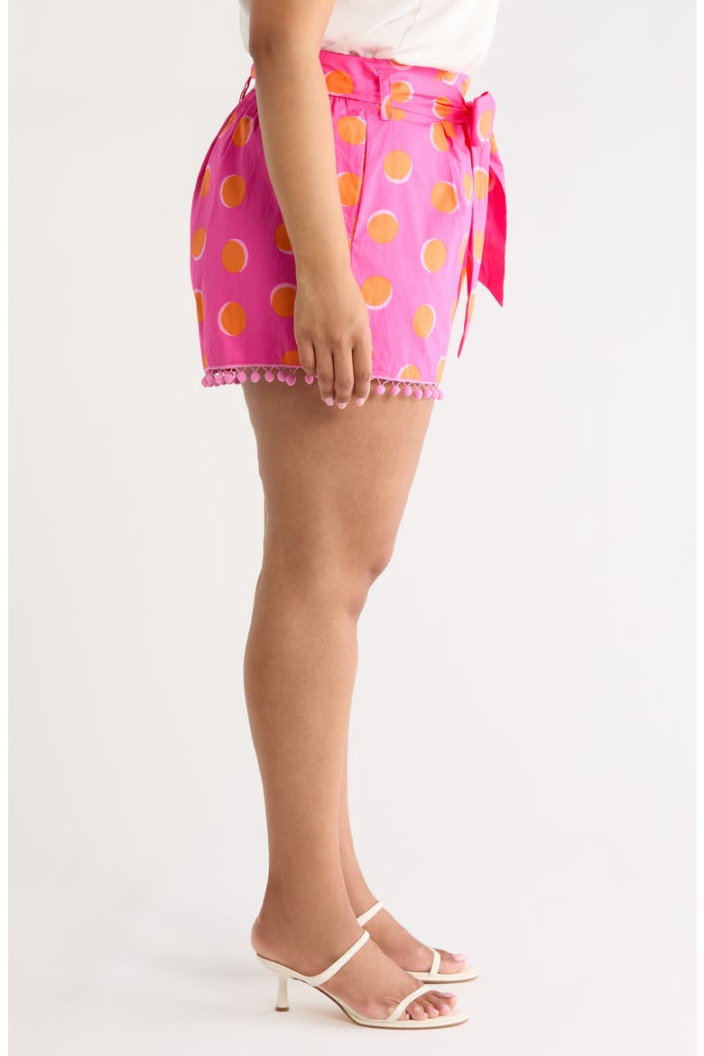 Maeve Belted Floral Zaferia Shorts, Alternate, color, FUCHSIA ORANGE DOT