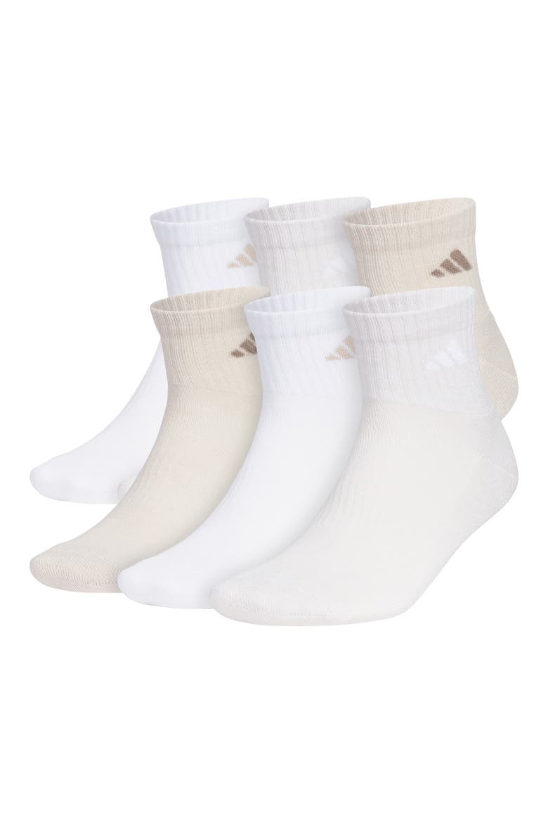 Assorted 3-Pack Cushioned Quarter Socks, Main, color, WHITE