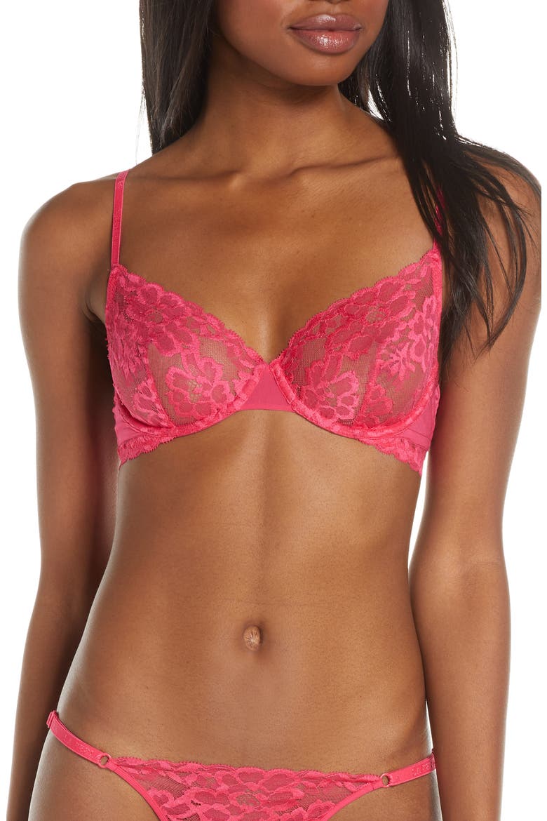 Amelia Underwire Balconette Bra, Main, color, HOT FUXIA-H500