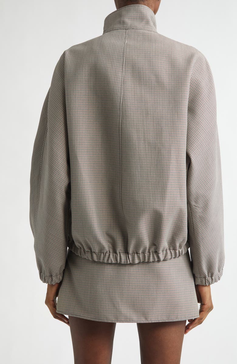 Courrèges Buckle Houndstooth Bomber Jacket, Alternate, color, Natural / Red / Black