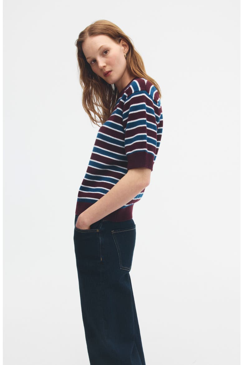 The Easy Wool Blend Crewneck Sweater, Alternate, color, BURGUNDY MULTI