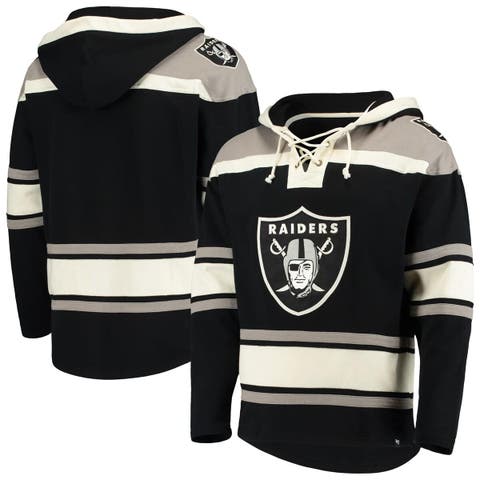 Men's '47 Black Las Vegas Raiders Lacer V-Neck Pullover Hoodie