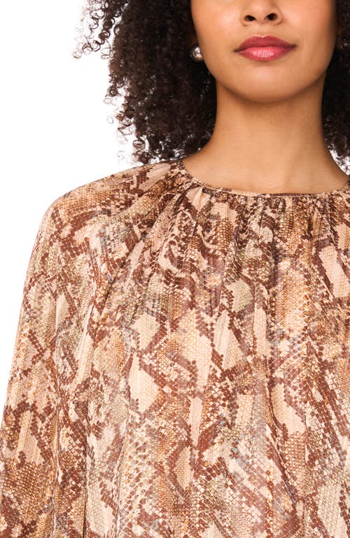 Parker Billow Sleeve Top In Brown