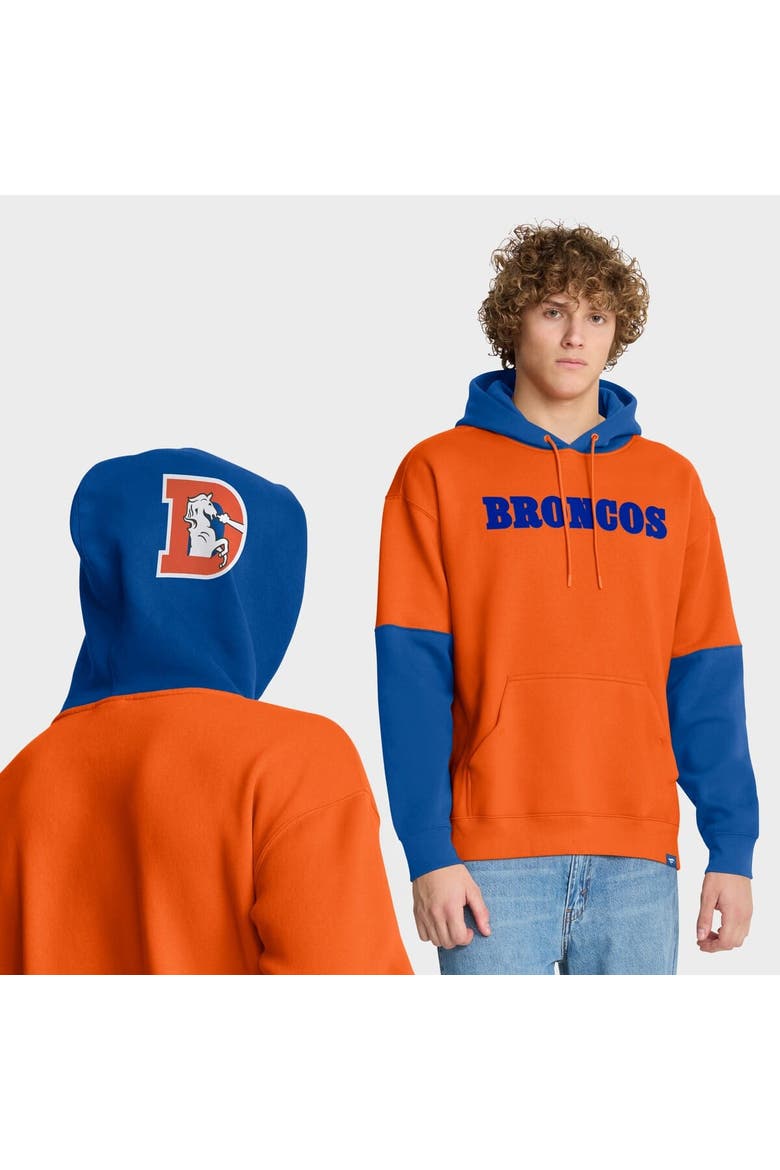 Men's Fanatics Orange Denver Broncos Helmet Retro Pullover Hoodie, Main, color, Orange
