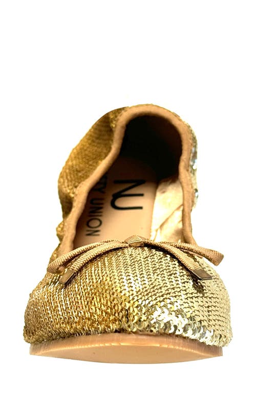Ninety Union Sequin Ballerina Flat In Gold