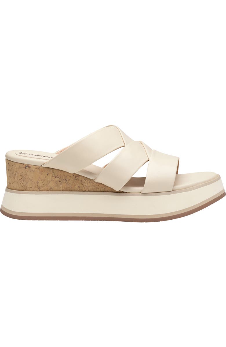 Johnston & Murphy Colleen Platform Wedge Slide Sandal, Alternate, color, Bone Nappa Leather