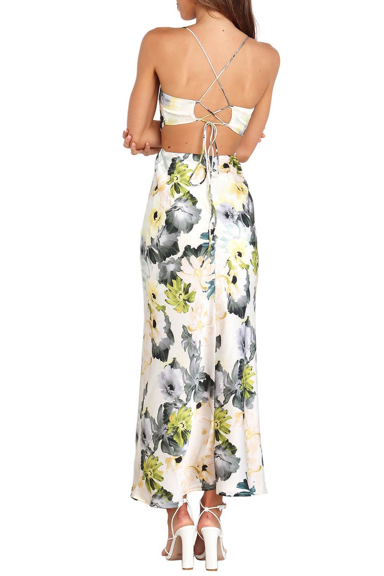 Jayne Floral Lace-Up Back Maxi Dress, Alternate, color, FLORAL