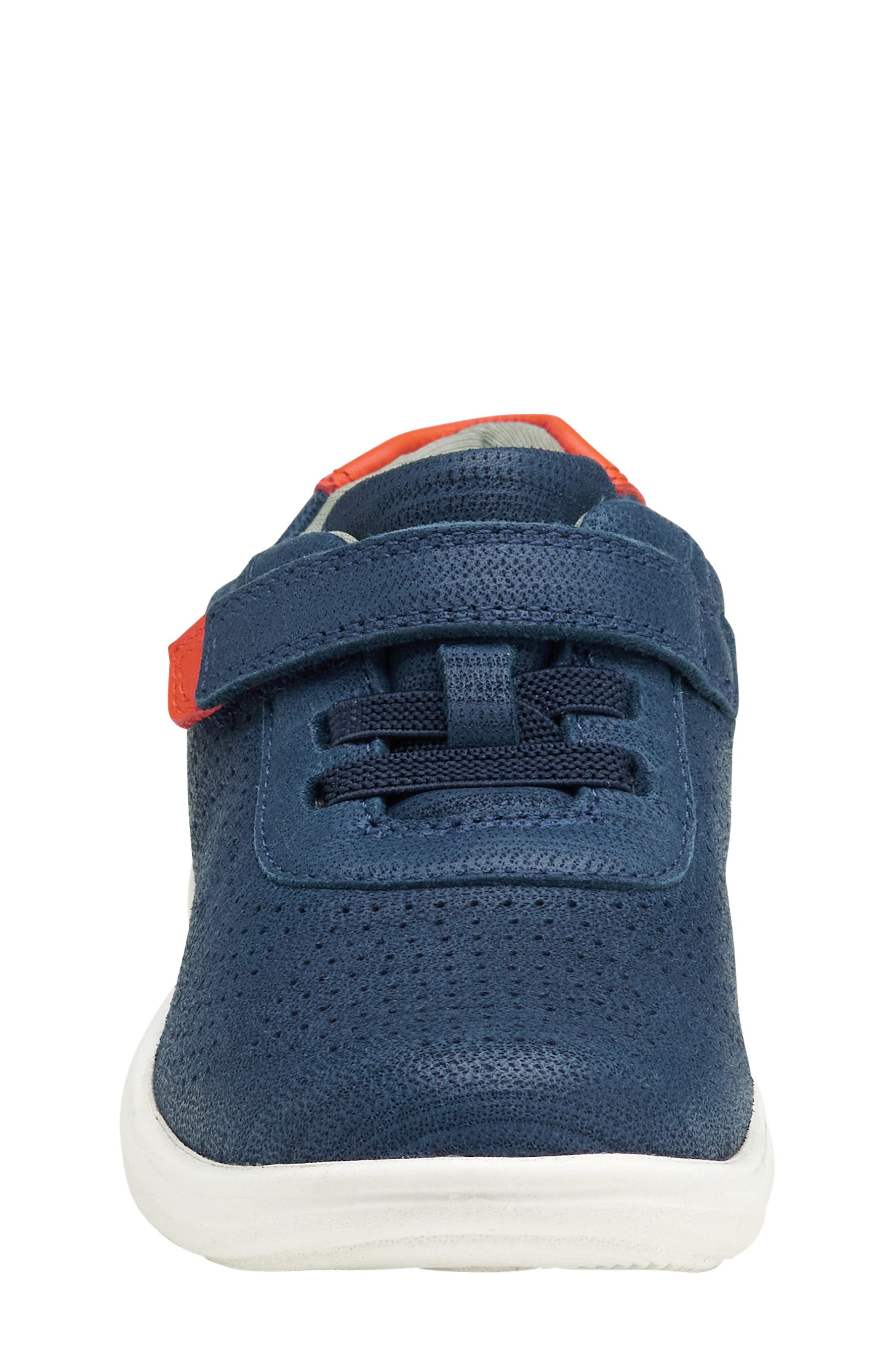 Johnston & Murphy Kid's Activate U-Throat Hook & Loop Sneaker, Alternate, color, Navy Full Grain