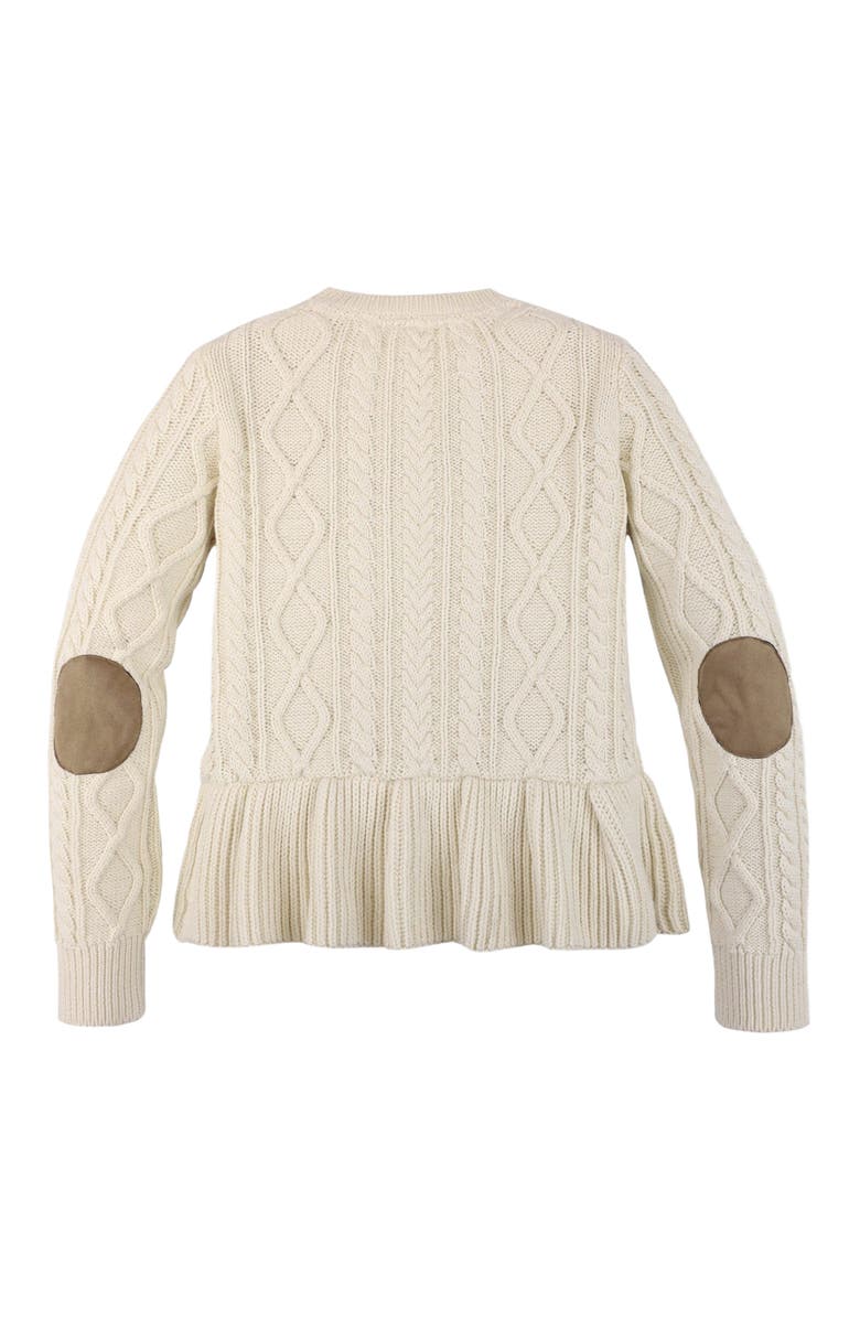 Hope & Henry Girls' Cable Peplum Cardigan, Kids, Alternate, color, 