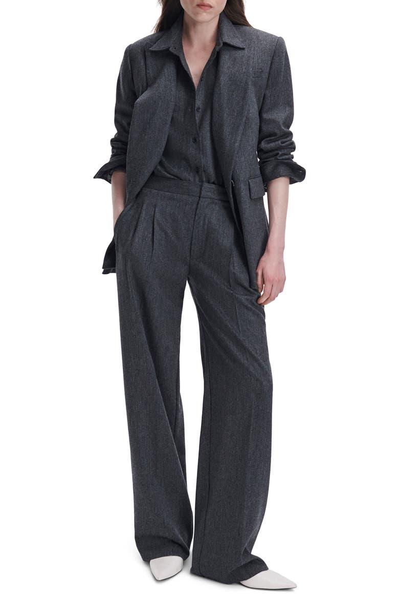 Lawrence Wide Leg Wool Blend Tailored Pants, Alternate, color, CHARCOAL MULTI