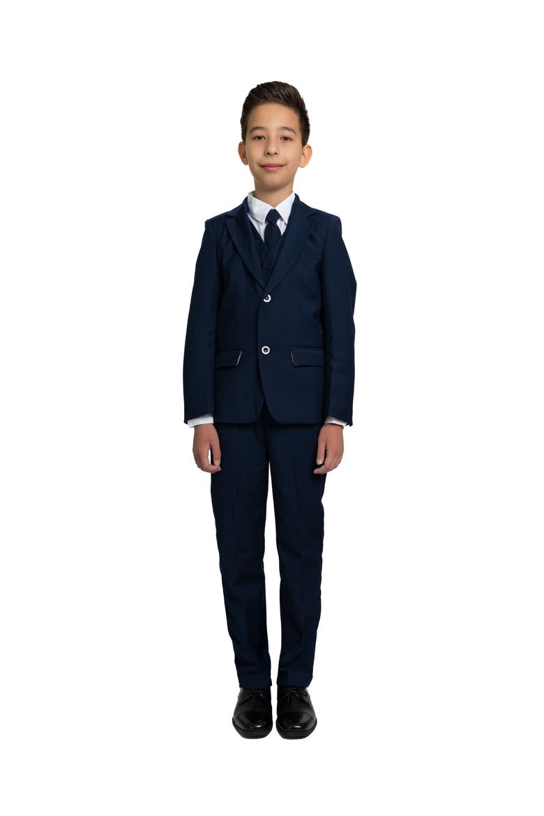 Kids' 007 5-Piece Slim Fit Suit, Alternate, color, Navy