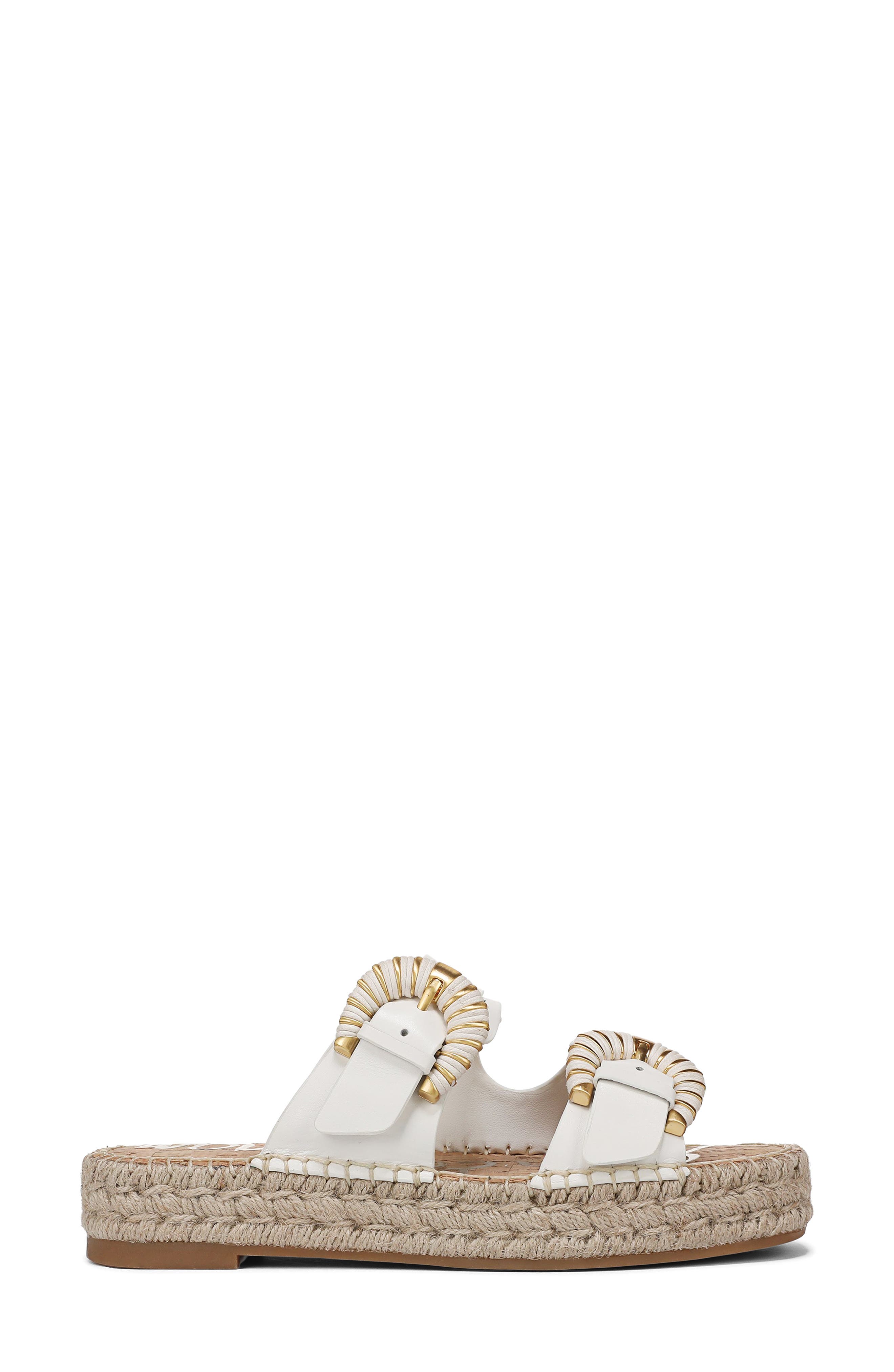 Sam Edelman Tabbey Espadrille Platform Slide Sandal, Alternate, color, Bright White