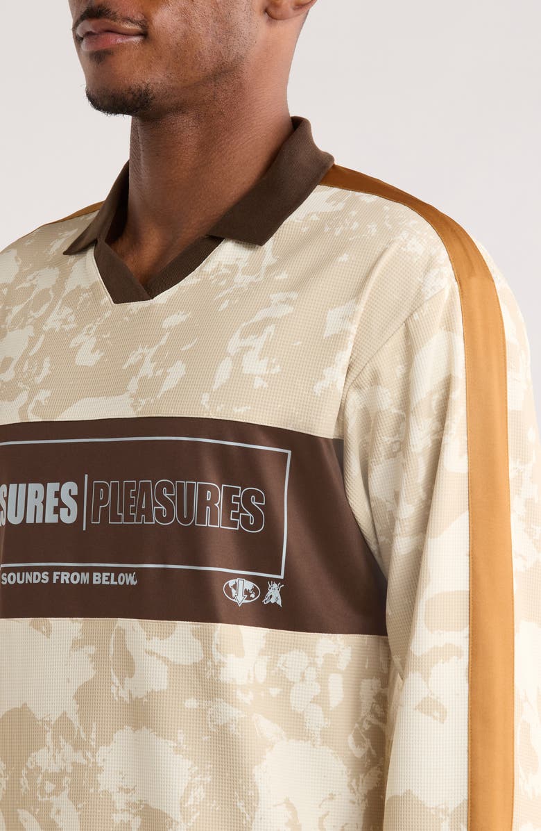 PLEASURES Despair Skull Print Johnny Collar Shirt, Alternate, color, Ecru