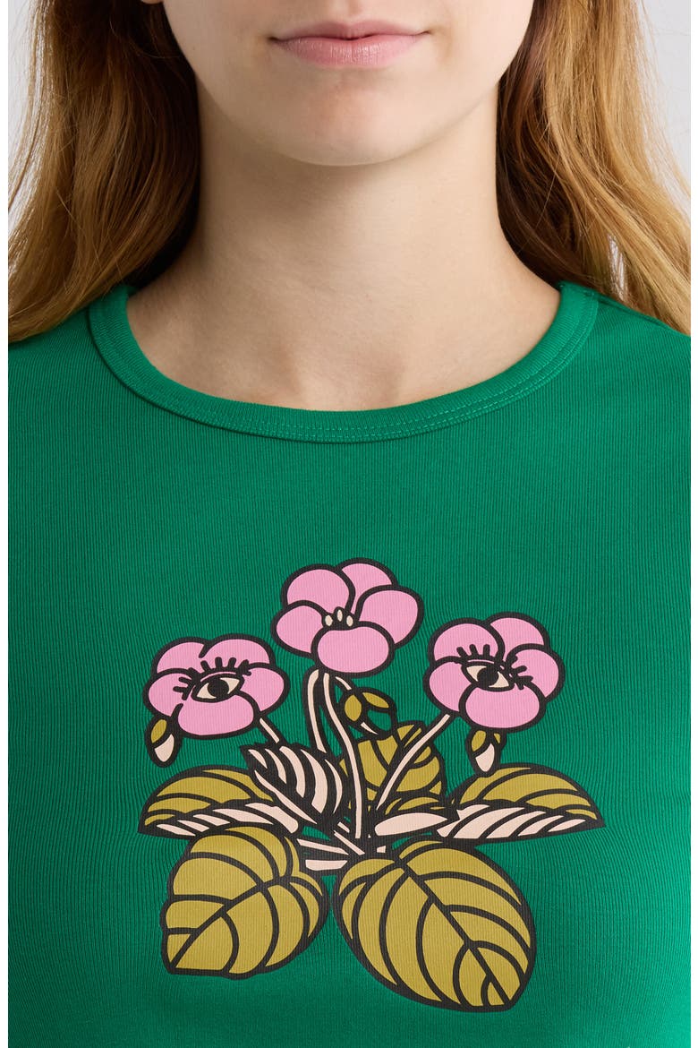 x Mami Wata OG Sun Crop Graphic T-Shirt, Alternate, color, EMERALD GREEN