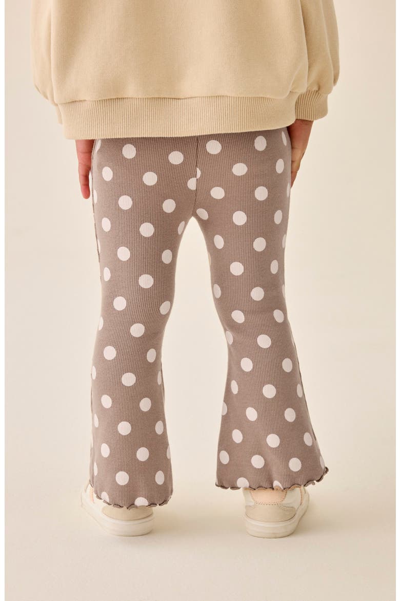 Kids' Rib Polka Dot Flare Leggings, Alternate, color, NEUTRAL