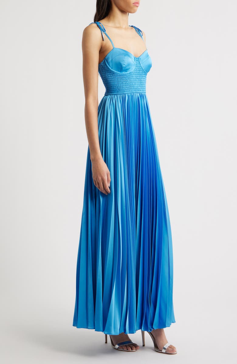 Hutch Pleated Bustier Maxi Dress, Alternate, color, Azure