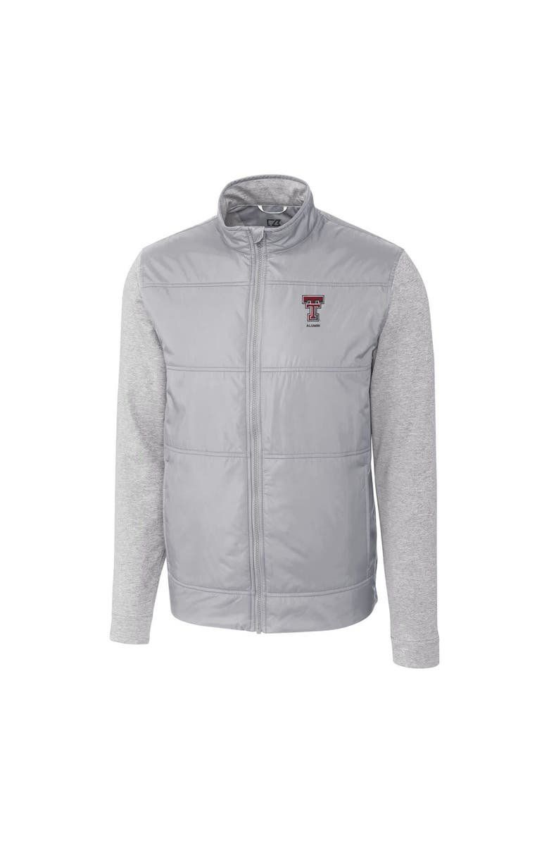Cutter & Buck Men's Cutter & Buck Gray Texas Tech Red Raiders Alumni Logo Stealth Hybrid Quilted Full-Zip Windbreaker Jacket, Alternate, color, 
