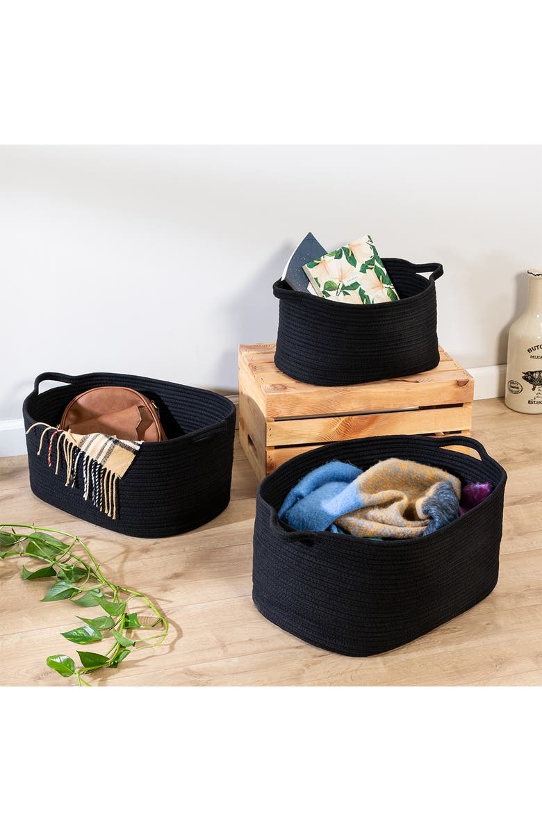 HONEY-CAN-DO Cotton Coil 3-Piece Basket Set, Alternate, color, 
