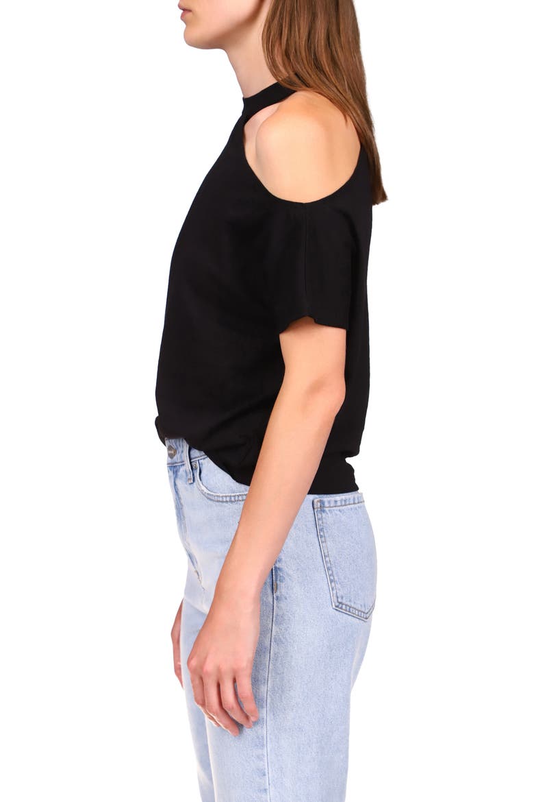Part-Time Lover Single Cold Shoulder T-Shirt, Alternate, color, BLACK