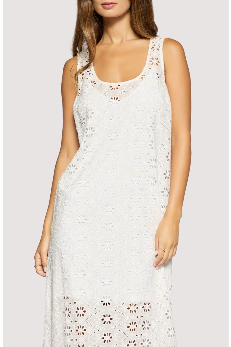 Dolce Marina Eyelet Lace Maxi Dress, Alternate, color, WHITE