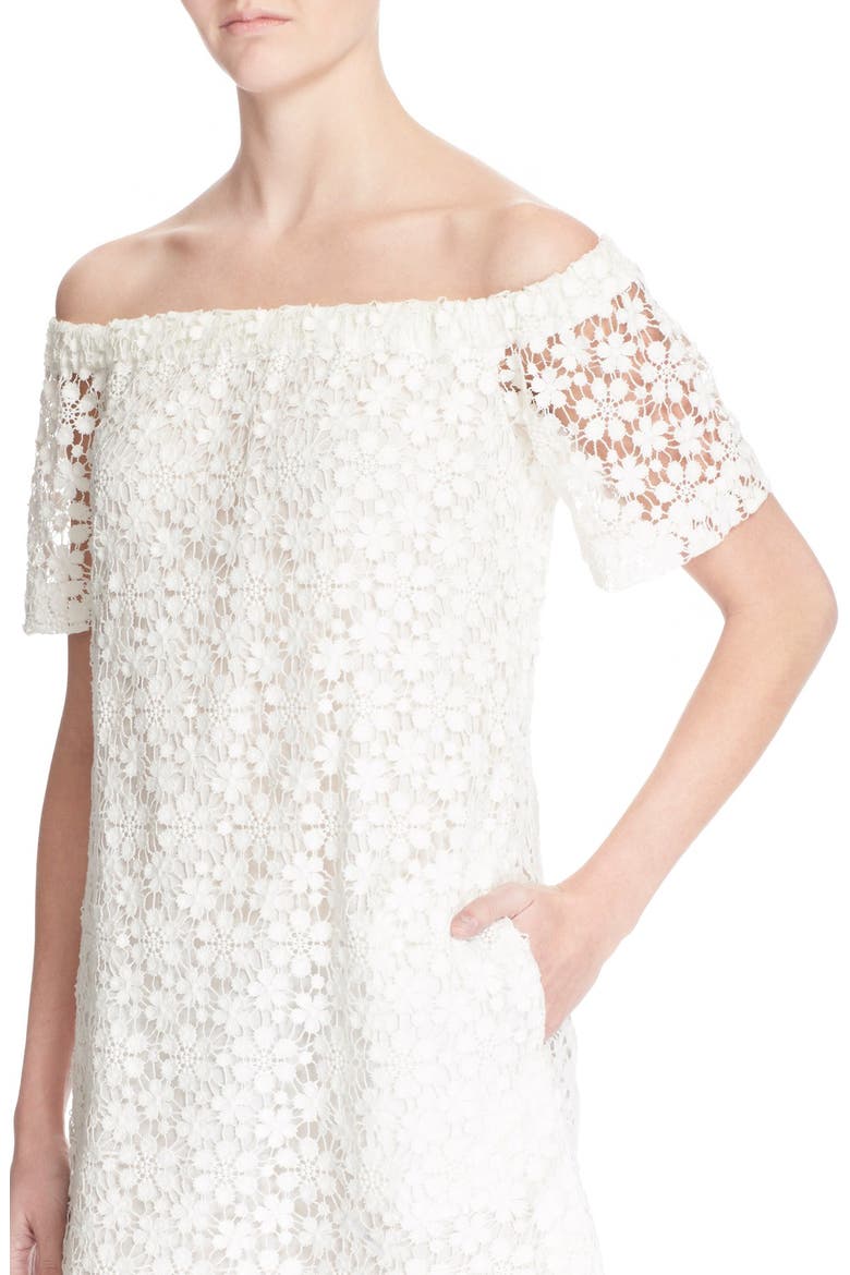 'Bolen' Off the Shoulder Lace Dress, Alternate, color, IVORY