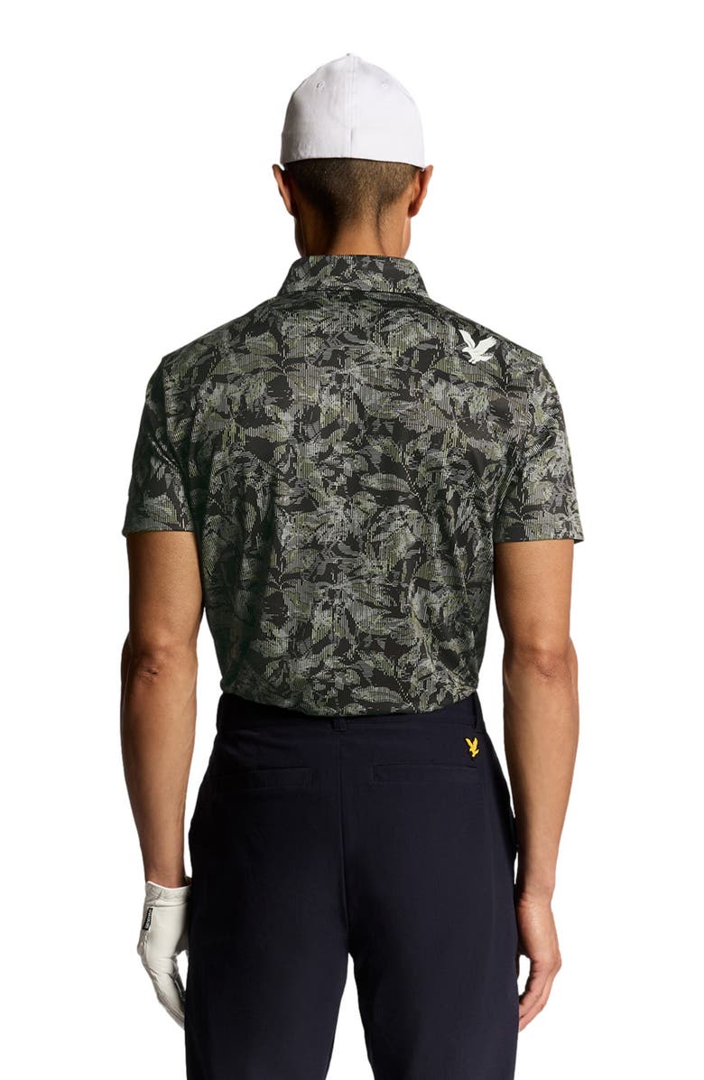 Lyle & Scott Golf Digital Floral Polo Shirt, Alternate, color, Jet Black