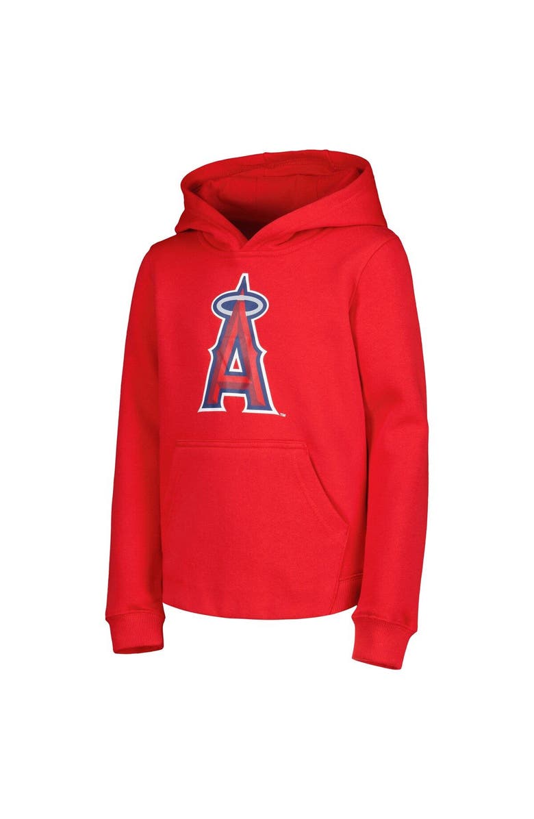 Outerstuff Youth Red Los Angeles Angels Team Primary Logo Pullover Hoodie, Alternate, color, Red