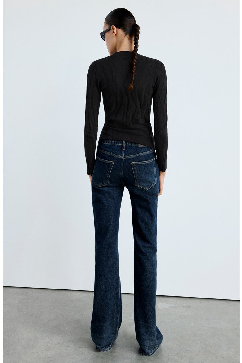 Fitted Mock Neck Sweater, Alternate, color, BLACK