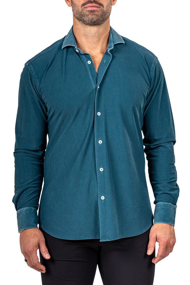 Eins Marthy Contemporary Fit Button-Up Shirt, Main, color, GREEN