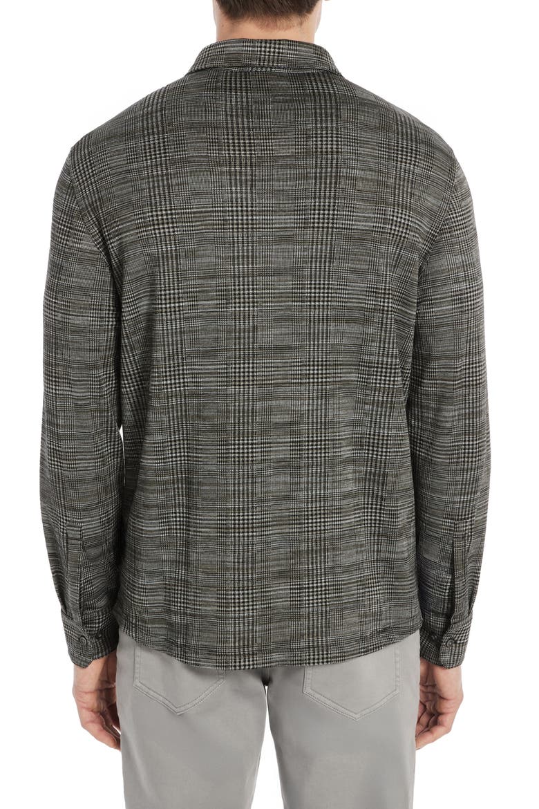 Dario Glen Plaid Knit Button-Up Shirt, Alternate, color, DARK GREY