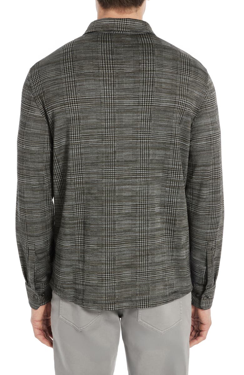 Robert Barakett Dario Glen Plaid Knit Button-Up Shirt, Alternate, color, Dark Grey