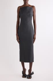 Givenchy Sliced Kickback Wool Grain de Poudre Sheath Dress