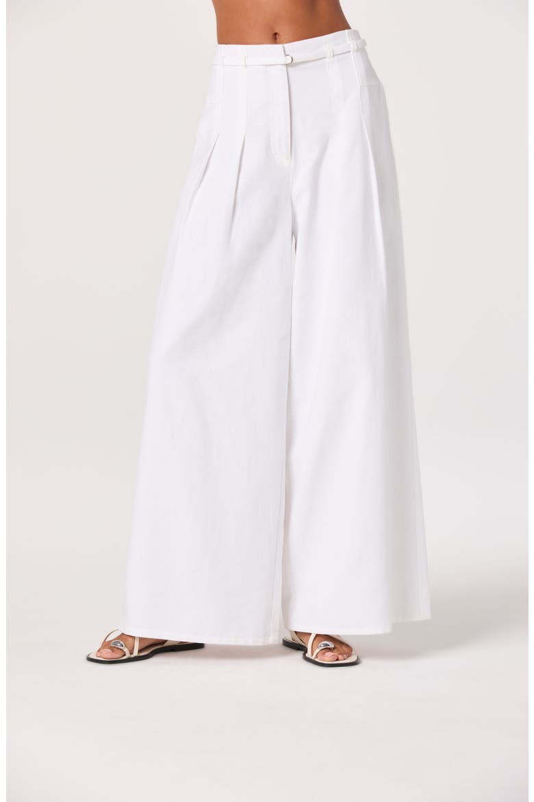 Aiden Belted Wide Leg Pants, Alternate, color, WHITE