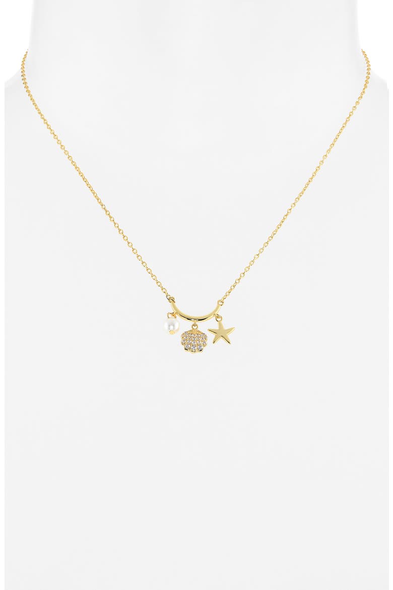 Seashell Charm Necklace, Alternate, color, GOLD