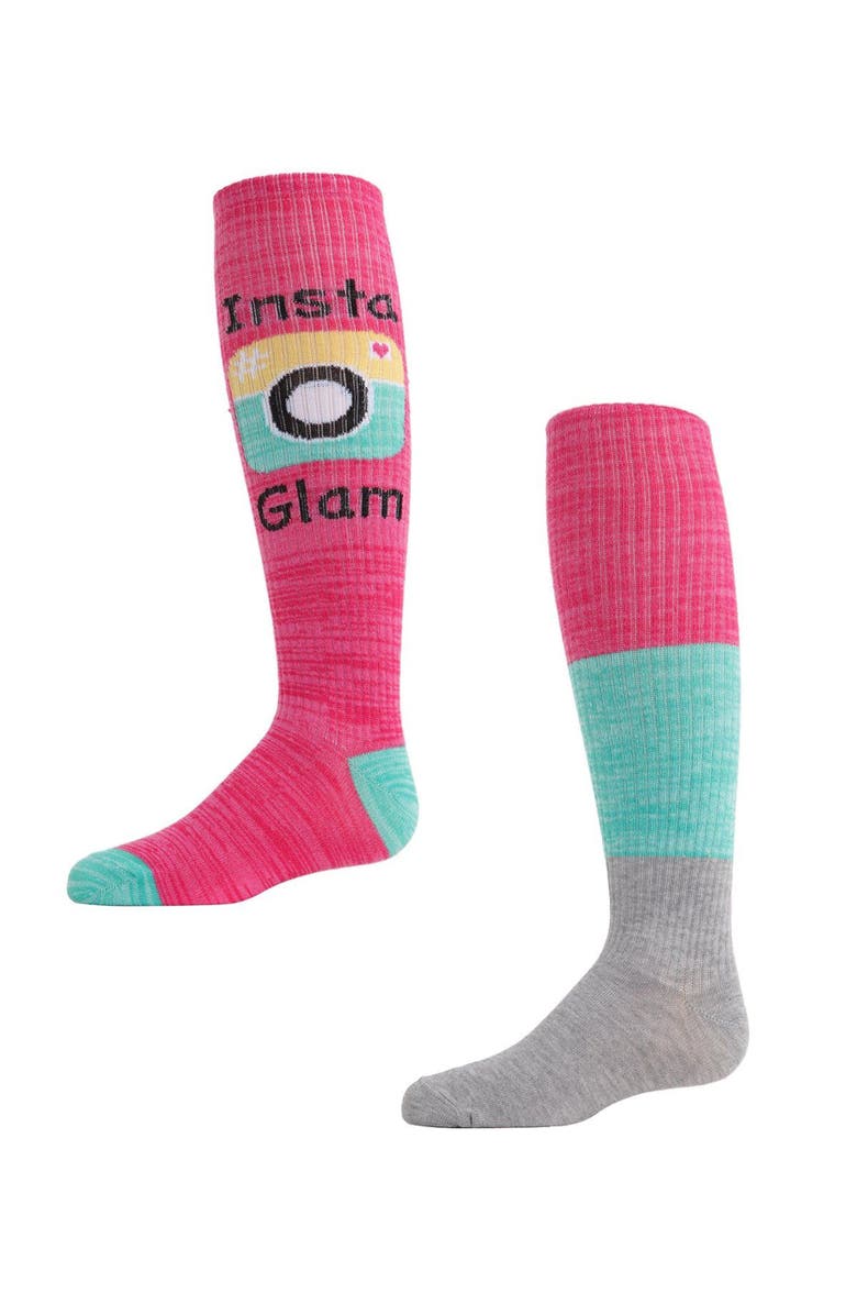 MeMoi InstaGlam Knee High Socks 2-Pack, Main, color, Pink Mix