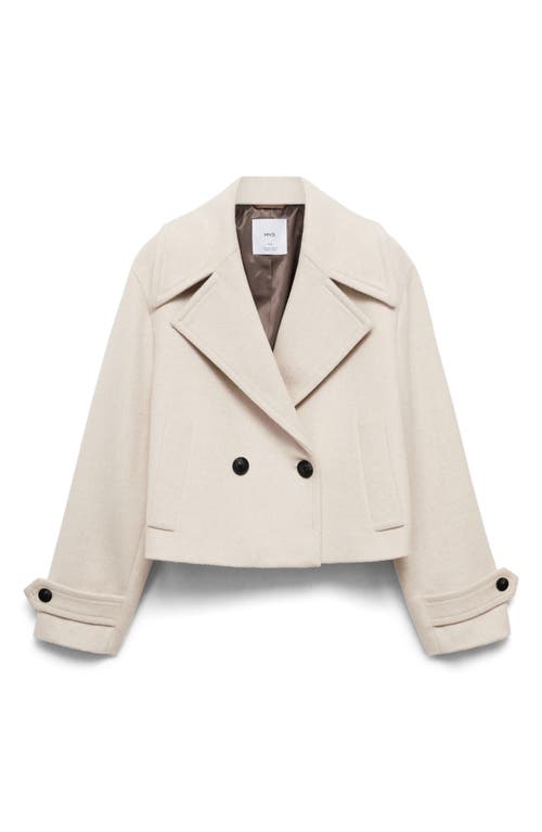Mango Double Breasted Jacket In Neutral