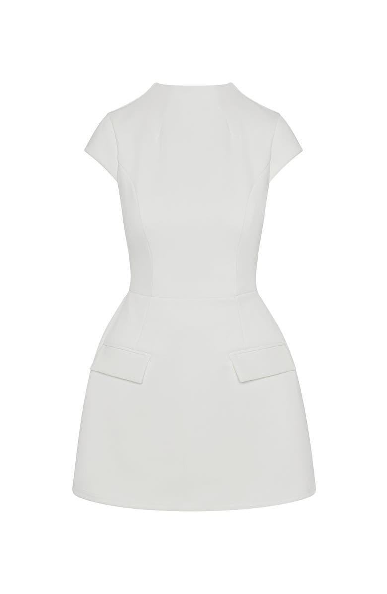 LEAU Cote Cap Sleeve Pocket Mini Dress, Alternate, color, White