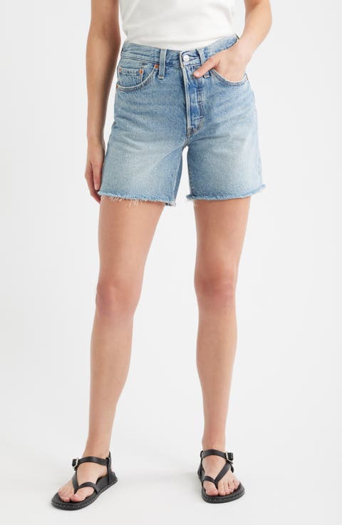 501® Mid Thigh Denim Cutoff Shorts (Fun Flare Lightweight)