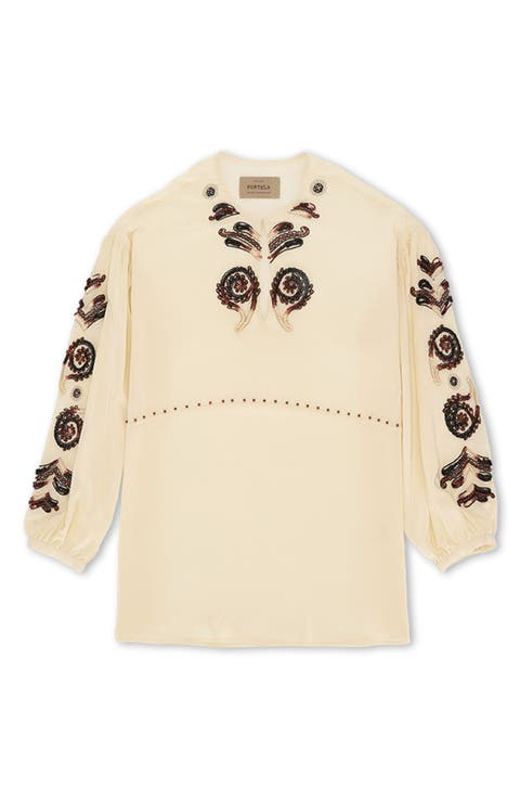 Allegra Embroidered Silk Shirt