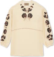 Fortela Allegra Embroidered Silk Shirt