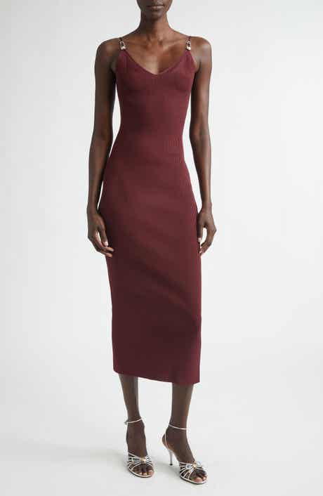 Safety Pin Rib Knit Midi Dress