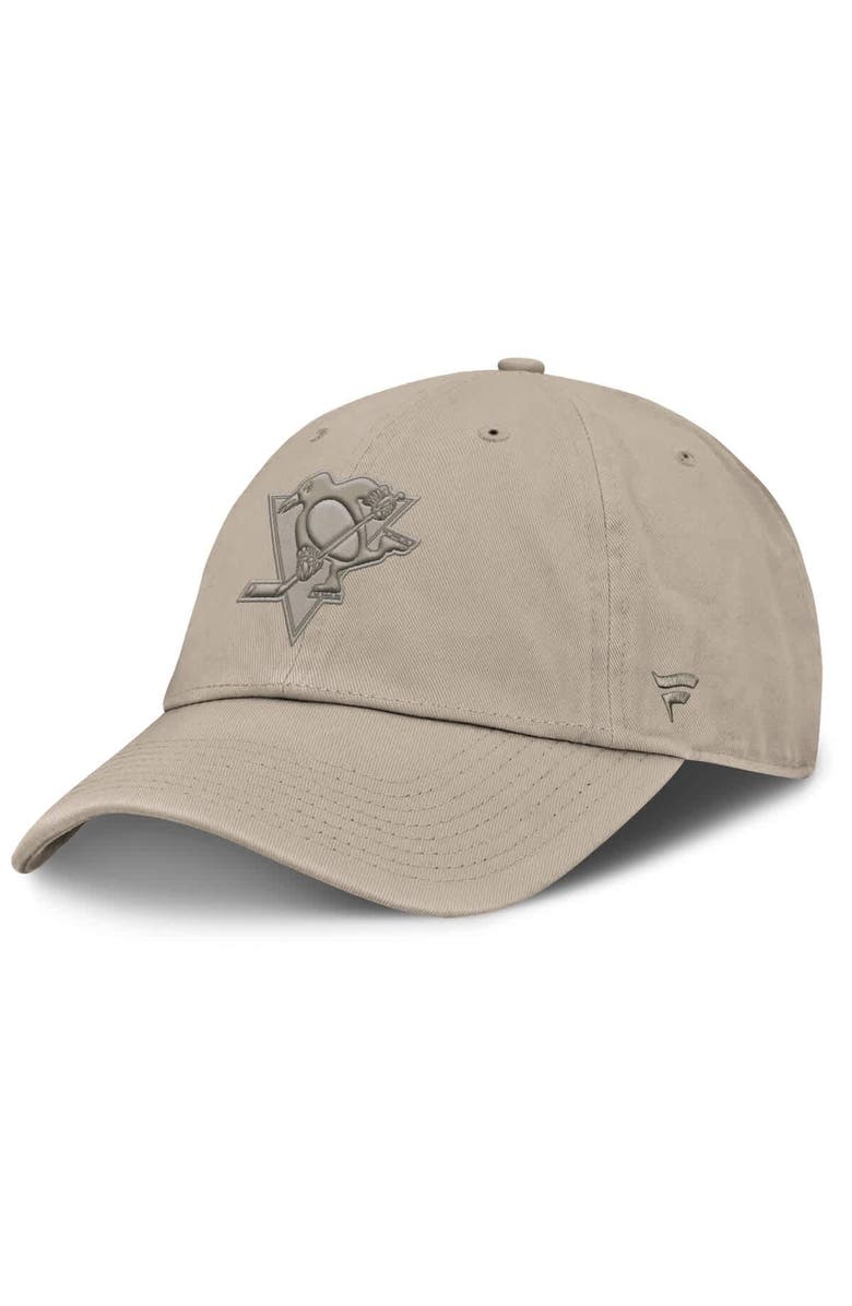 FANATICS Men's Fanatics Tan Pittsburgh Penguins Authentic Pro Road Adjustable Hat, Main, color, Tan