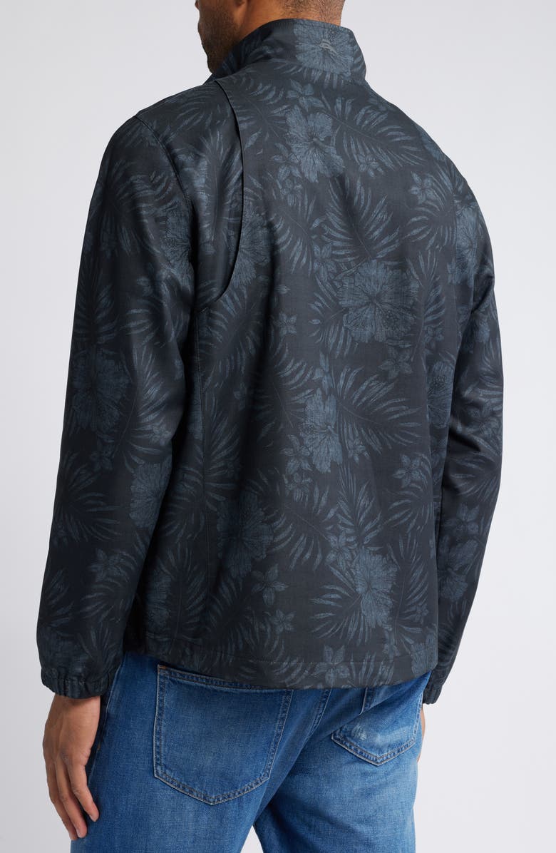 Tommy Bahama On Par Hibiscus Drive Packable Jacket, Alternate, color, Black