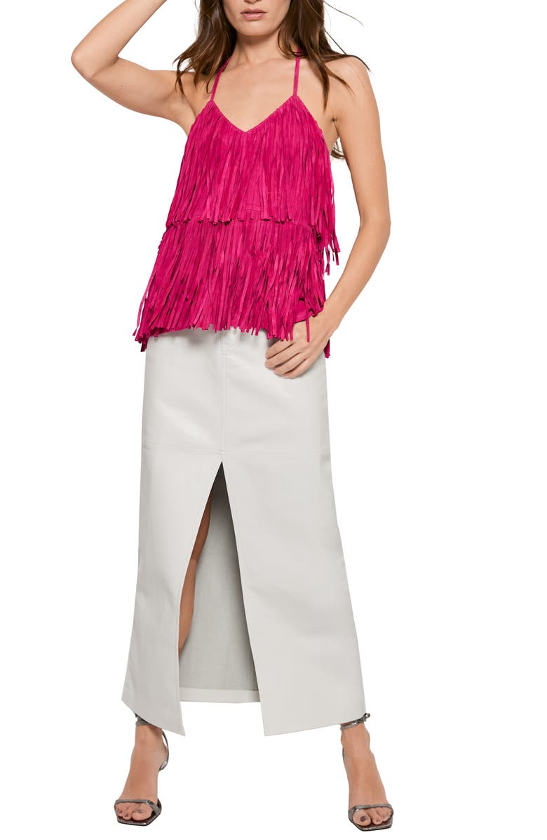 AS by DF Joni Suede Fringe Cami, Alternate, color, Magenta Fuschia