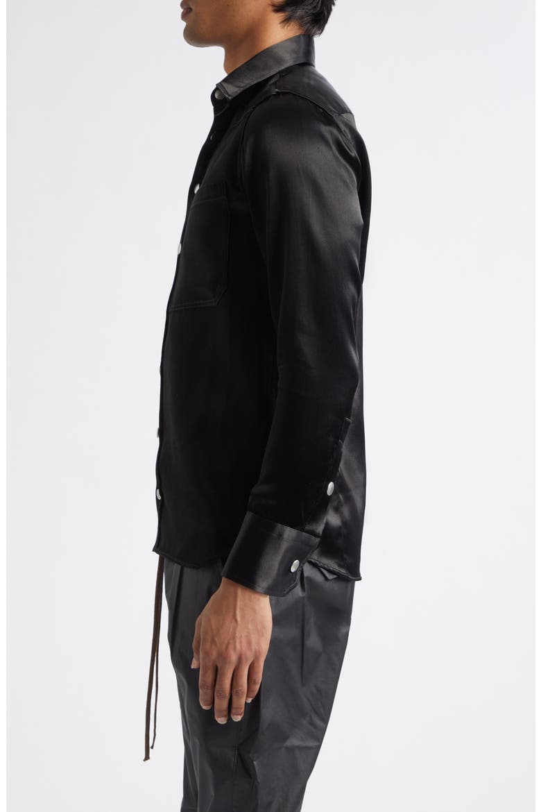 Greg Satin Western Shirt, Alternate, color, BLACK