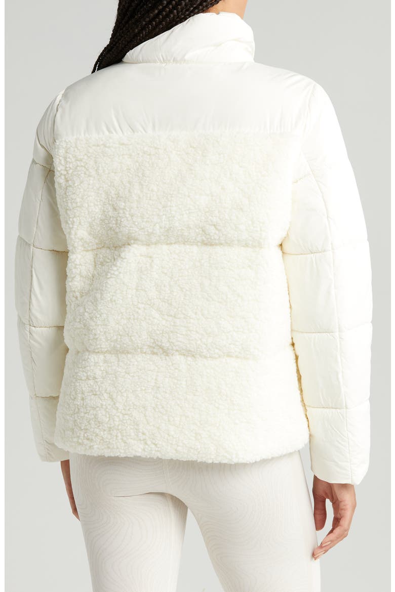 Hybrid Faux Shearling Puffer Jacket, Alternate, color, IVORY EGRET