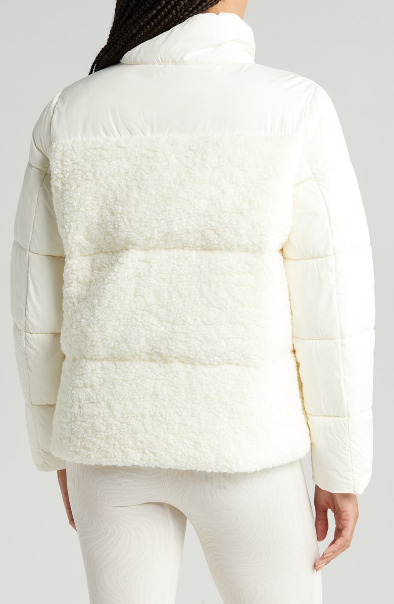 Zella Hybrid Faux Shearling Puffer Jacket, Alternate, color, 