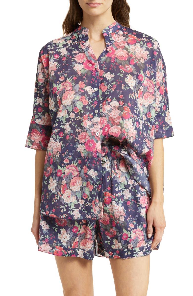 Papinelle Grace Cotton & Silk Short Pajamas, Main, color, Grace Floral
