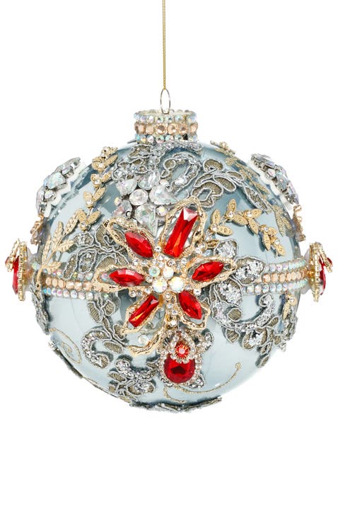 Kings Jewel Ball Ornament, Blue